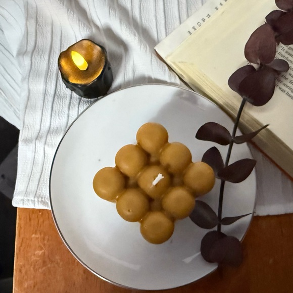 Chocolates Scented Bubble Cube Candle Handmade Soy Wax  2.25” - Picture 4 of 5